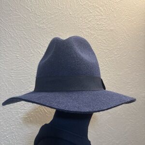 Elegant Blue Wool Fedora Hat